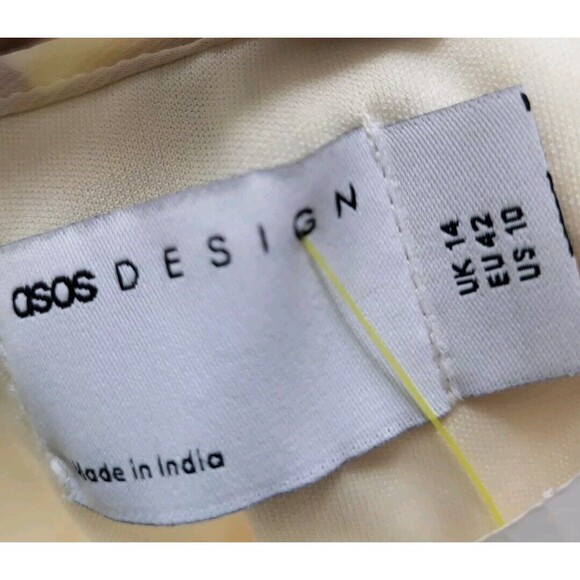 ASOS Design Women's Chiffon Scoop Neck Midi Slip Floral Print Dress Size 10 - Picture 6 of 9